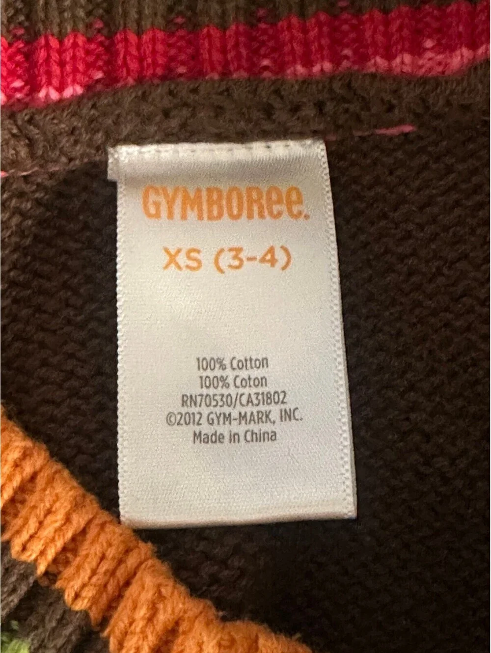 Gymboree Winter Cheer Dot Flower brown 100% cotton cable-knit sweater XS (3-4)